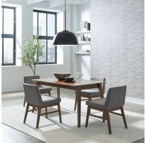 Smart Living Satin Walnut 75" Extendable Rectangular Dining Room Set