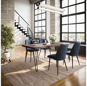 Nature's Edge Slate and Blueberry Upholstered 5 Piece Dining Set