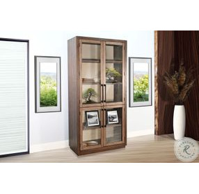 Autumn Echo Dark Brown 4 Glass Door Display Cabinet
