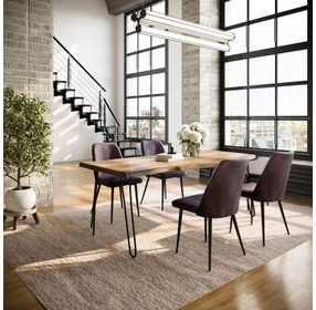 Nature's Edge Natural and Dark Brown Upholstered 5 Piece Dining Set