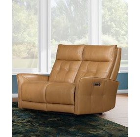 Ellington Lucca Butterscotch 62" Power Reclining Loveseat with Zero Gravity