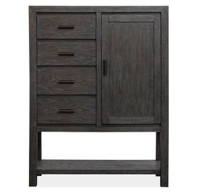 Plum Creek Ravenwood Black 4 Drawer Door Chest