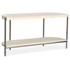 Parkcrest Edgecomb Gray and Weathered Antique Nickel Demilune Sofa Table