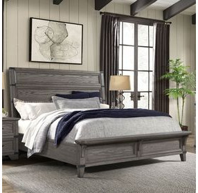 Forge Brushed Steel King Panel Bed
