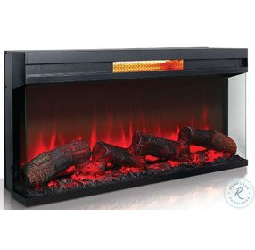 Whimora Black 36" Panoramic Log Fireplace Insert