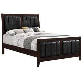 Carlton Black California King Upholstered Panel Bed
