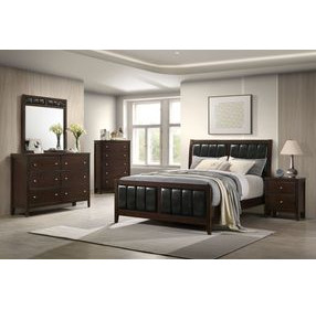 Carlton Black California King Upholstered Panel Bed