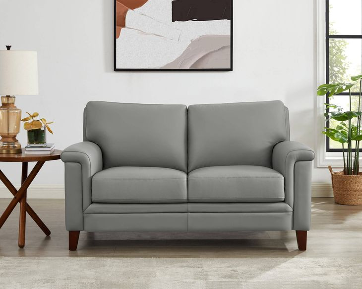 Wendover Silver Leather 62" Loveseat
