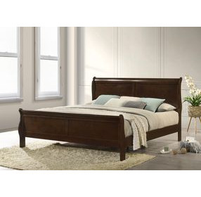 Louis Philippe Cappuccino King Sleigh Bed