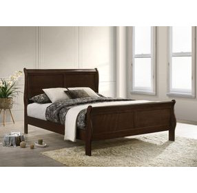 Louis Philippe Cappuccino Queen Sleigh Bed