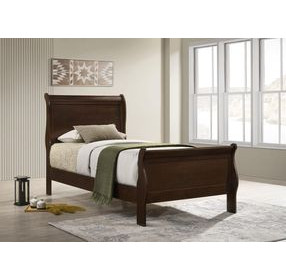 Louis Philippe Cappuccino Twin Sleigh Bed