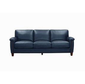 Sherwyn Navy Leather Living Room Set