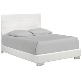 Felicity White California King Upholstered Panel Bed
