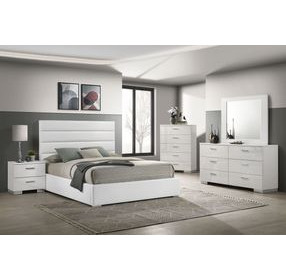 Felicity White California King Upholstered Platform Bed
