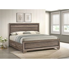 Kauffman Washed Taupe King Storage Panel Bed
