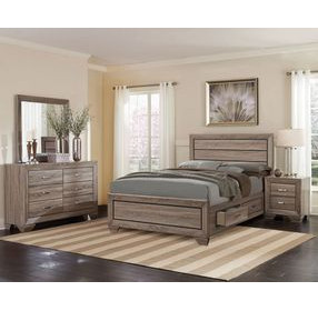 Kauffman Washed Taupe California King Storage Panel Bed