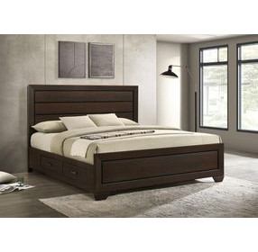 Fenbrook Dark Cocoa King Storage Panel Bed
