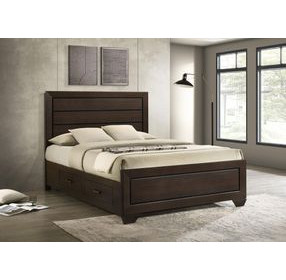 Fenbrook Dark Cocoa Queen Storage Panel Bed