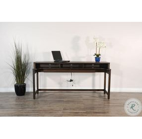 Autumn Echo Dark Brown 74" Rectangular Console Table with USB Charging