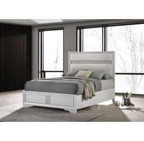 Miranda White Queen Upholstered Panel Bed