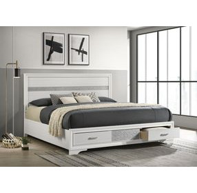 Miranda White King Panel Storage Bed