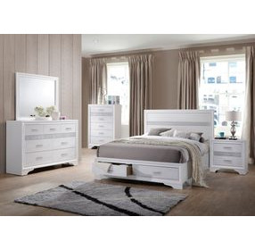 Miranda White California King Storage Panel Bed