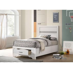 Miranda White Twin Platform Storage Bed