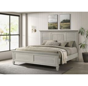 Franco Antique White King Panel Bed