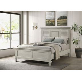 Franco Antique White Queen Panel Bed