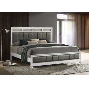Barzini White King Panel Bed