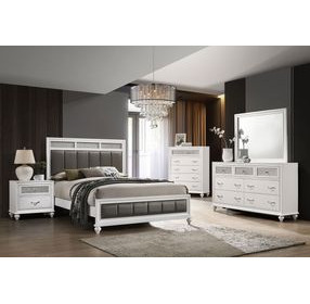 Barzini Gray California King Upholstered Panel Bed