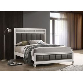 Barzini White Queen Panel Bed