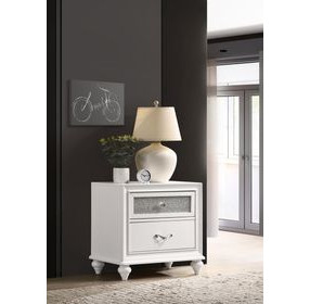 Barzini White Nightstand