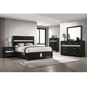 Miranda Black California King Panel Bed