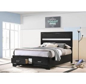 Miranda Black Full Platform Storage Bed