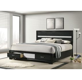 Miranda Black King Platform Storage Bed