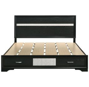 Miranda Black California King Storage Panel Bed