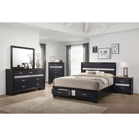 Miranda Black California King Storage Panel Bed