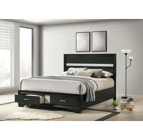 Miranda Black Queen Platform Storage Bed