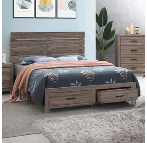 Brantford Barrel Oak Queen Platform Storage Bed