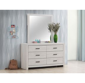 Brantford Coastal White 6 Drawer Dresser with Mirror