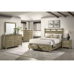 Hazlewood Vineyard Oak King Storage Panel Bed
