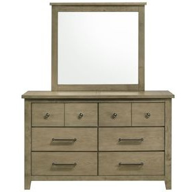 Hazlewood Vineyard Oak 6 Drawer Dresser with Mirror