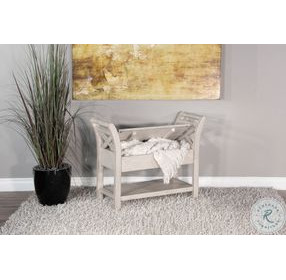 Willow Nest Marble White 36" Accent Bench with Storage