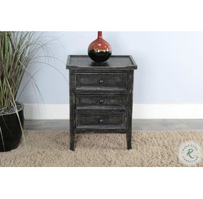 Seabright Black Rectangular End Table with Drawer