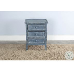 Seabright Blue Rectangular End Table with Drawer