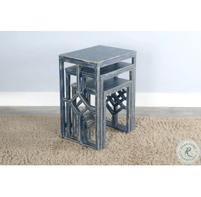 Seabright Blue Square Nesting Table