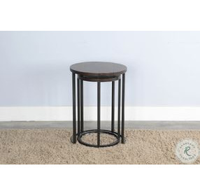 Havenstead Dark Brown 18" Round Nesting Table Set