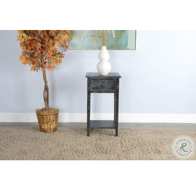 Seabright Black Sand Rectangular Side Table with Drawer