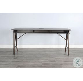 Hearthwood Haven Dark Brown 78" Rectangular Console Table with USB Charging